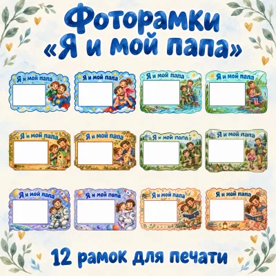 Фоторамки «Я и мой папа» — 12 сюжетов