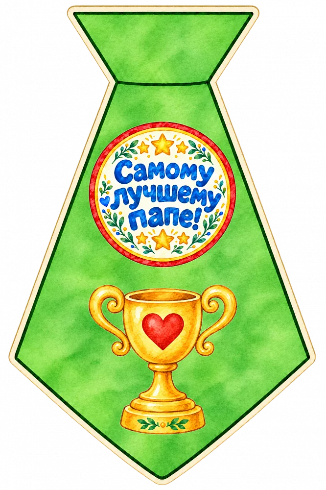 Галстук для папы — подарок своими руками — фото 2